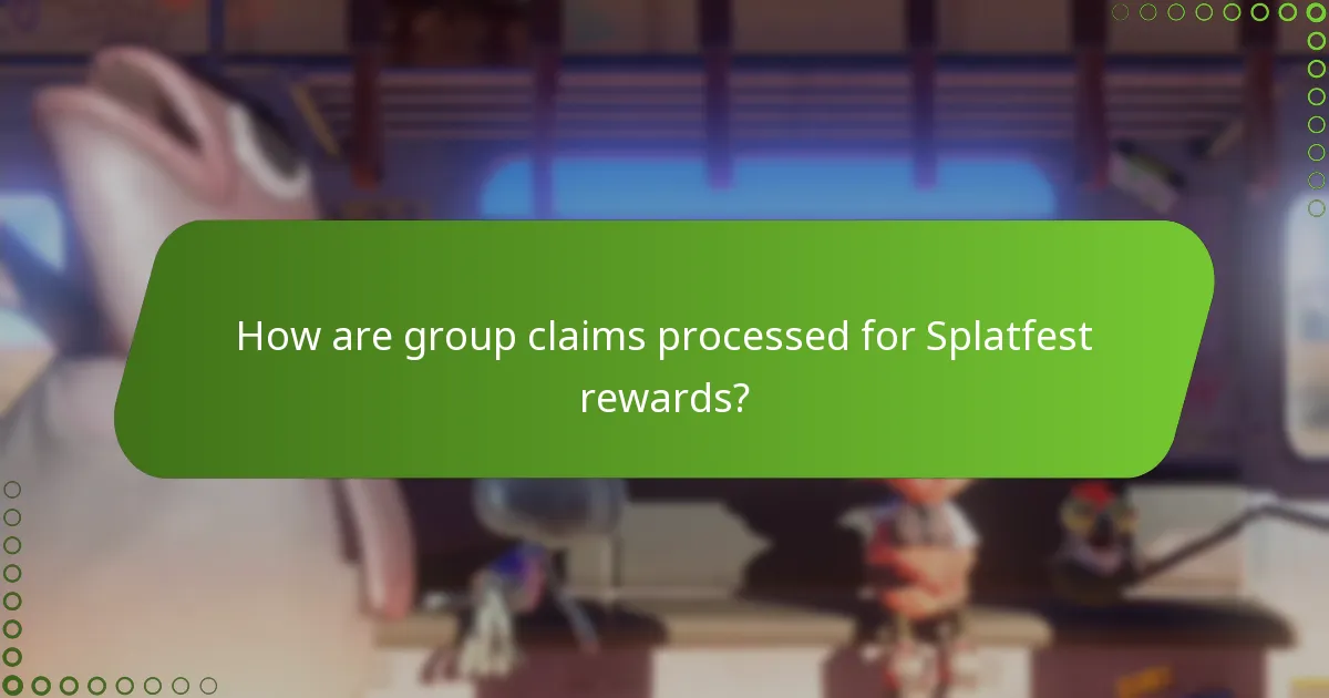 How are group claims processed for Splatfest rewards?