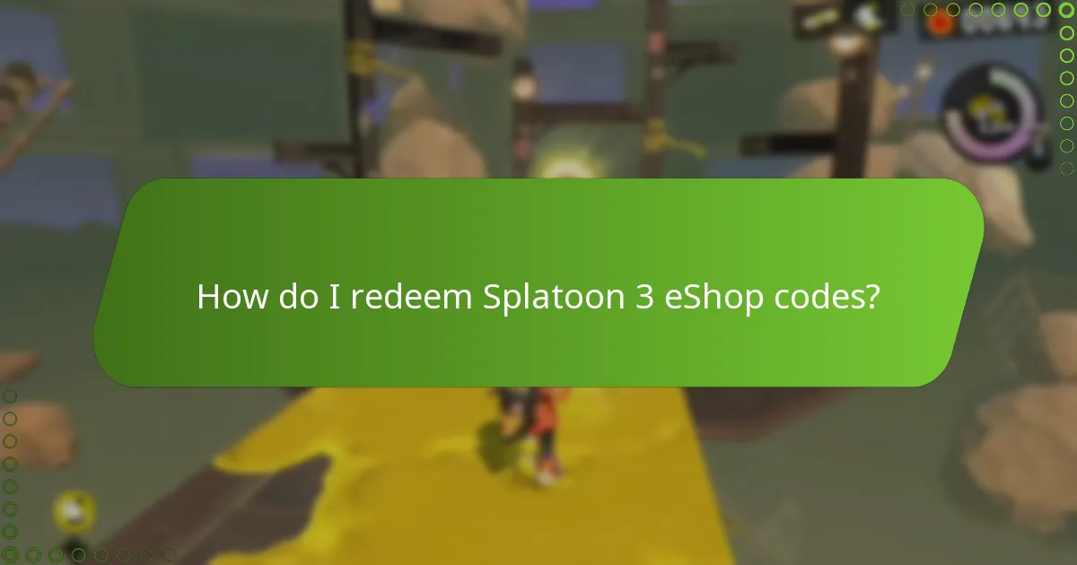 How do I redeem Splatoon 3 eShop codes?